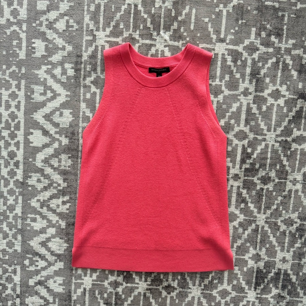 Banana Republic Pink Coral Knit Sleeveless Sweater Tank Top XS